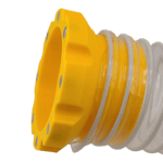 Magnetic 2.5-inch shop vac hose quick connect adapters for easy tool attachment.