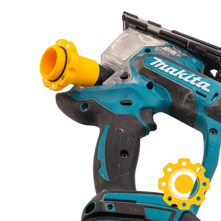 Makita magnetic dust hose adapter for biscuit joiners and drywall jigsaws.