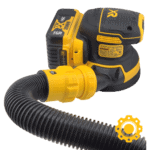 Magnetic dust adapter for DeWalt AirLock tool ports, ensuring secure fit and efficient dust collecti.