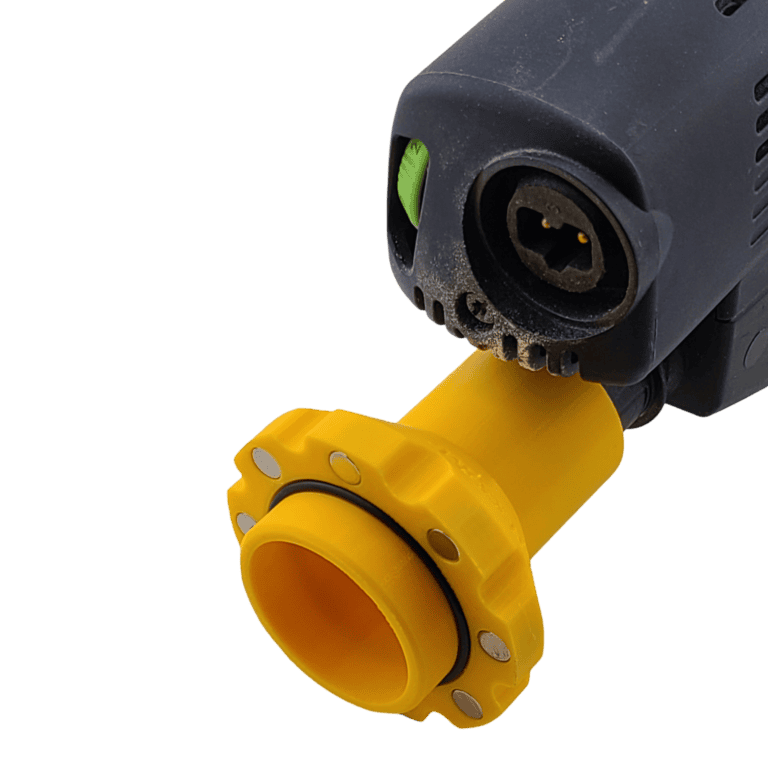 Magnetic dust extractor adapter for Festool Cleantec 27mm bayonet tool ports.