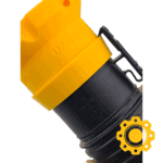 Magnetic adapter for 2.5-inch vacuum hoses, compatible with Ridgid and ShopVac tools.